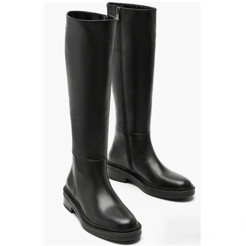 New La Canadienne Leather Knee High Boot Black Sz 9.5